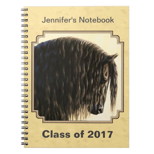Carnet Cheval friésien Jaune (Devant)