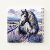 Carnet Cheval gris joli debout en Lavender (Dos)