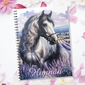 Carnet Cheval gris joli debout en Lavender
