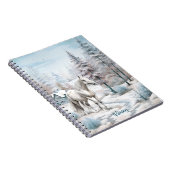 Carnet Cheval hiver scène neige forêt Noël (Côté Droit)