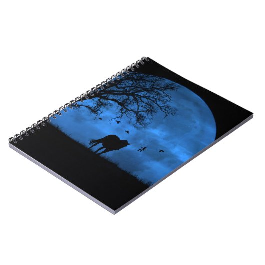 Carnet Cheval Lune Bleue Mystique (Côté gauche)