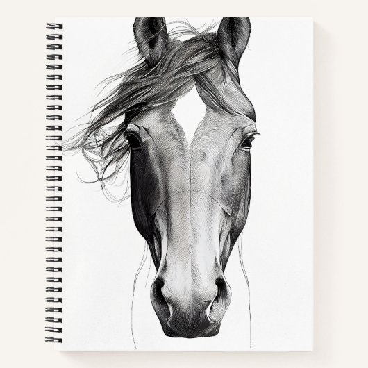 Carnet Cheval nature sauvage Illustration d'animal dessin (Devant)
