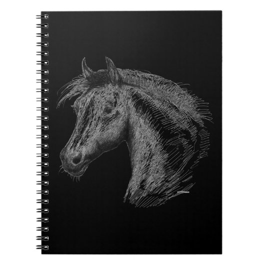 Carnet Cheval : Noir (Devant)