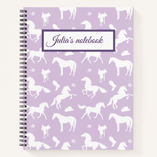 Carnet Cheval Nom personnalisé Equestrian Cadeau (Devant)