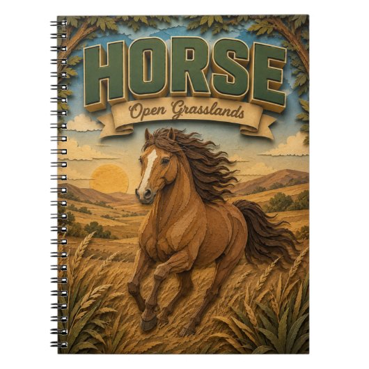 Carnet Cheval Open Grasslands POPCUT (Devant)