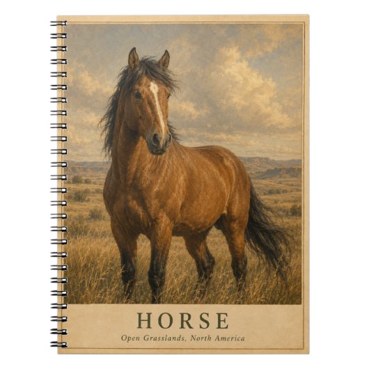 Carnet Cheval Open Grasslands VINTAGE (Devant)