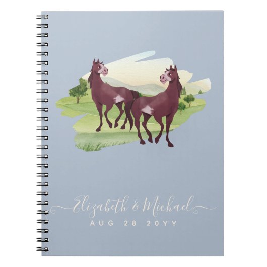 Carnet Cheval Pays Thématique Western Rustic Mariage (Devant)