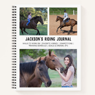 Carnet Cheval Personnalisé Équitation Équestre Collage