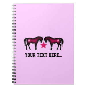 Carnet Cheval personnalisé Girly rose