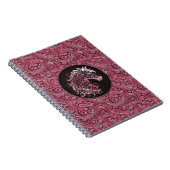 Carnet Cheval rose cowgirl floral à outils cuir (Côté Droit)