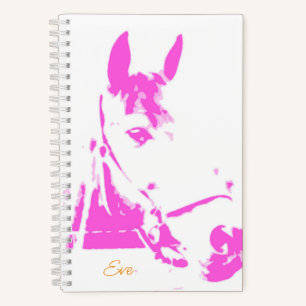 Carnet Cheval rose moderne NOM Photo Art Grange Filles