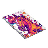 Carnet Cheval rose violet jaune filles blanches (Côté Droit)