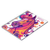 Carnet Cheval rose violet jaune filles blanches (Côté gauche)