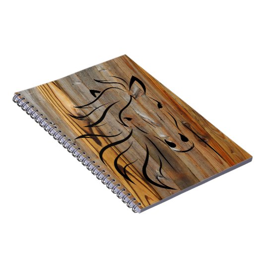 Carnet Cheval rustique sur bois (Côté Droit)