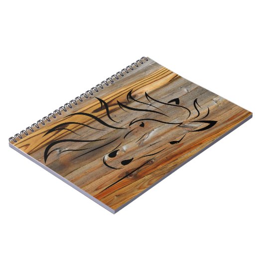 Carnet Cheval rustique sur bois (Côté gauche)