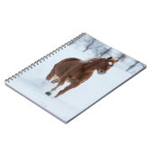 Carnet Cheval seul courant dans la neige (Côté gauche)