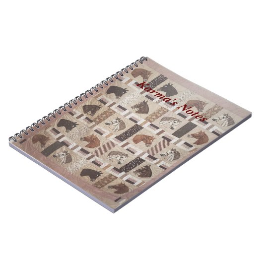 Carnet Cheval surface composée avec texte (Côté gauche)