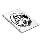Carnet Cheval tête avec fleurs (Côté Droit)