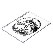 Carnet Cheval tête avec fleurs (Côté gauche)