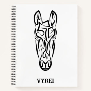Carnet Cheval tribal noir et blanc
