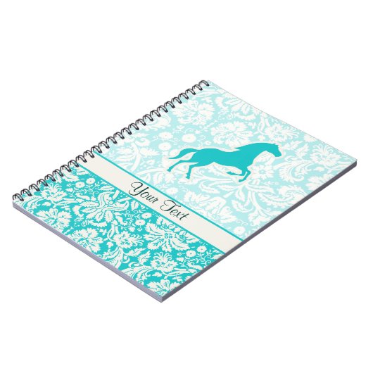 Carnet Cheval turquoise (Côté gauche)