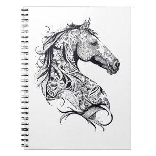 Carnet Cheval Wild Animal Nature Illustration Art tatouag