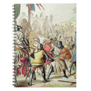 Carnet Chevaliers se battant en duel à pied dans un