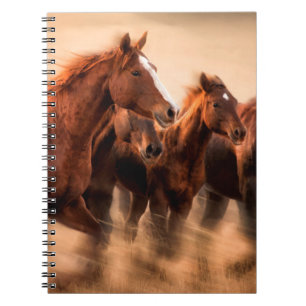 Carnet Chevaux au galop, flou et crinières au vent