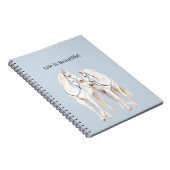 Carnet Chevaux blancs Baby Blue (Côté Droit)