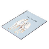 Carnet Chevaux blancs Baby Blue (Côté gauche)