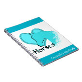 Carnet Chevaux cardiaques III (aqua) (Côté Droit)