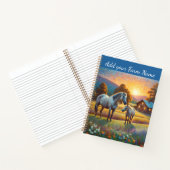 Carnet Chevaux dans la prairie de fleurs sauvages de la f (Intérieur)