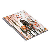 Carnet Chevaux dans une forêt rouge (Côté Droit)