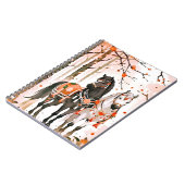 Carnet Chevaux dans une forêt rouge (Côté gauche)