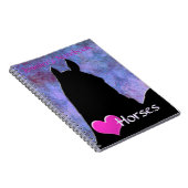 Carnet Chevaux de coeur I (violet/bleu) (Côté Droit)