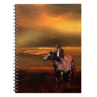 Carnet Chevaux de coucher du soleil
