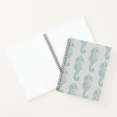 Carnet Chevaux de mer tropicaux, Motif hippocampe - gris (Intérieur)