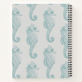 Carnet Chevaux de mer tropicaux, Motif hippocampe - gris (Dos)
