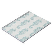 Carnet Chevaux de mer tropicaux, Motif hippocampe - gris  (Côté gauche)