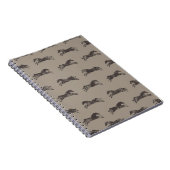 Carnet Chevaux équestres classiques Masculine noir et bro (Côté Droit)