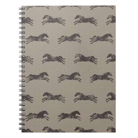 Carnet Chevaux équestres classiques Masculine noir et bro (Devant)
