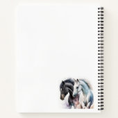 Carnet Chevaux noir et blanc en aquarelle (Dos)