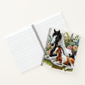 Carnet Chevaux reposant parmi les fleurs et la verdure vi (Intérieur)