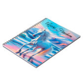 Carnet Chevaux sauvages colorés mustang paysage côtier (Côté gauche)