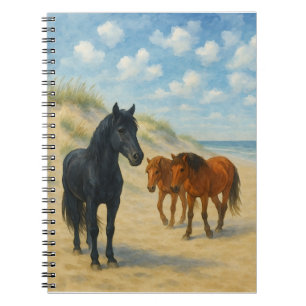 Carnet Chevaux sauvages de Corolla Caroline du Nord Aquar