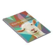 Carnet Chèvre blanche colorée Arrière - plan géométrique (Côté Droit)