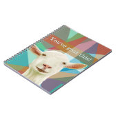 Carnet Chèvre blanche colorée Arrière - plan géométrique (Côté gauche)