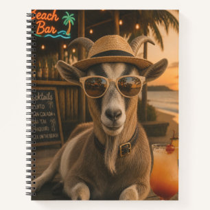 Carnet Chèvre de plage cool avec cocktail