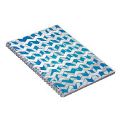 Carnet Chevron bleu et blanc Zebra (Côté Droit)