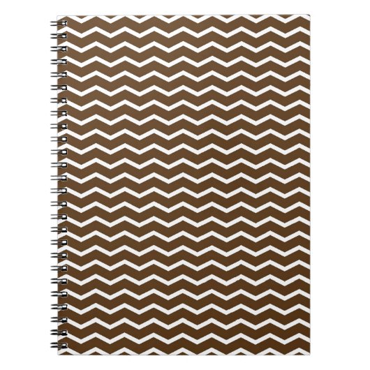 Carnet Chevron brun chocolat et blanc Pt68 (Devant)